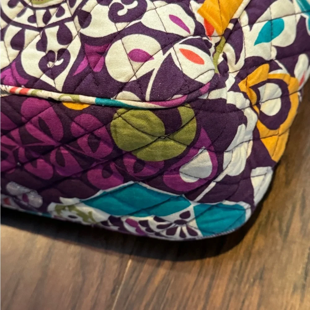Vera Bradley Retired Messenger/Computer Bag in the Plum Crazy pattern.